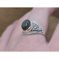 Echt zilveren ring met labradoriet. 